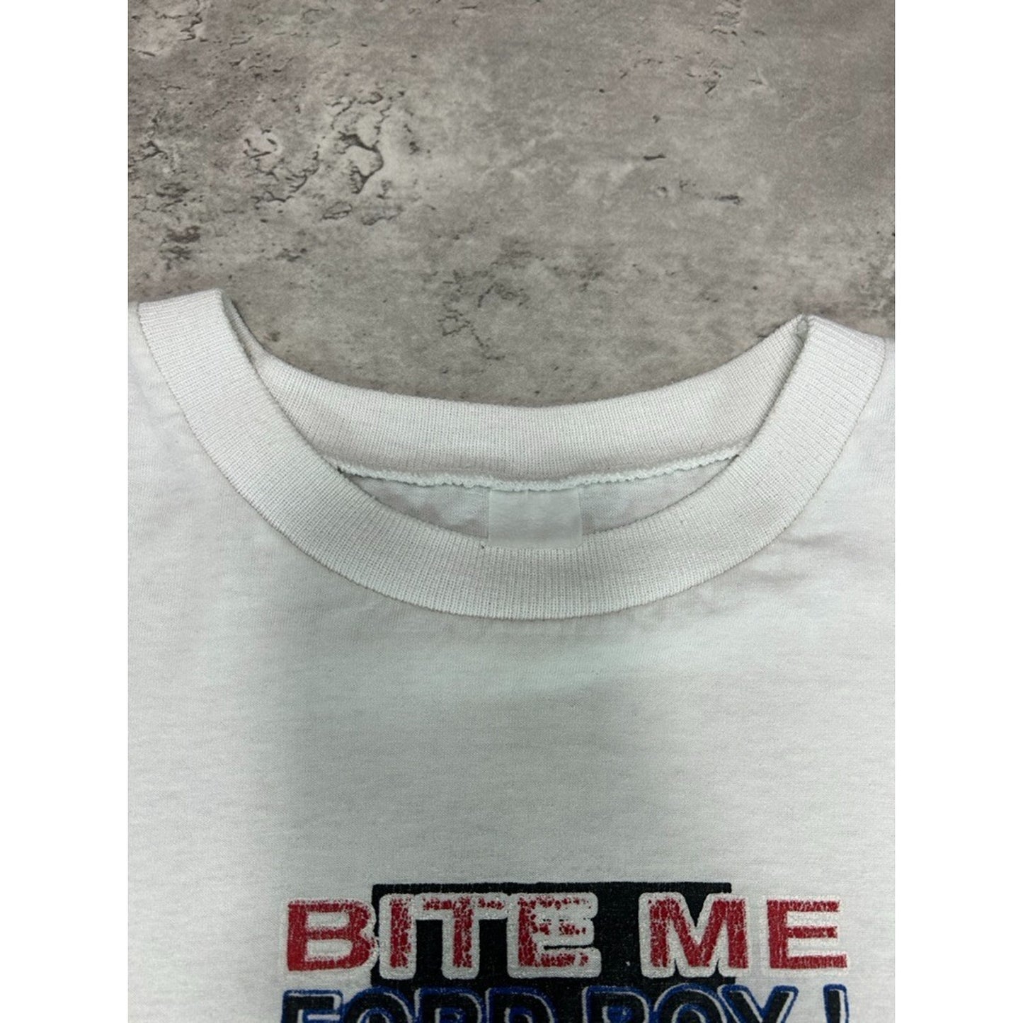 Vintage Bite Me Ford Boy Real Men Drive Dodge Car Slogan Graphic T-Shirt Sz XXXL