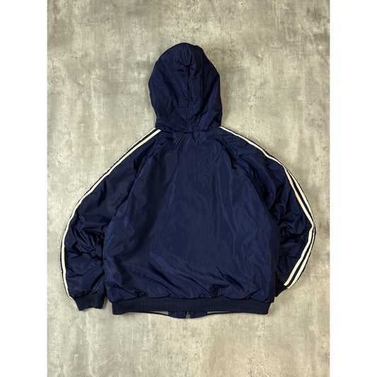 Vintage 90s Adidas Insulated Full Zip Hooded Reversible Jacket Size Large