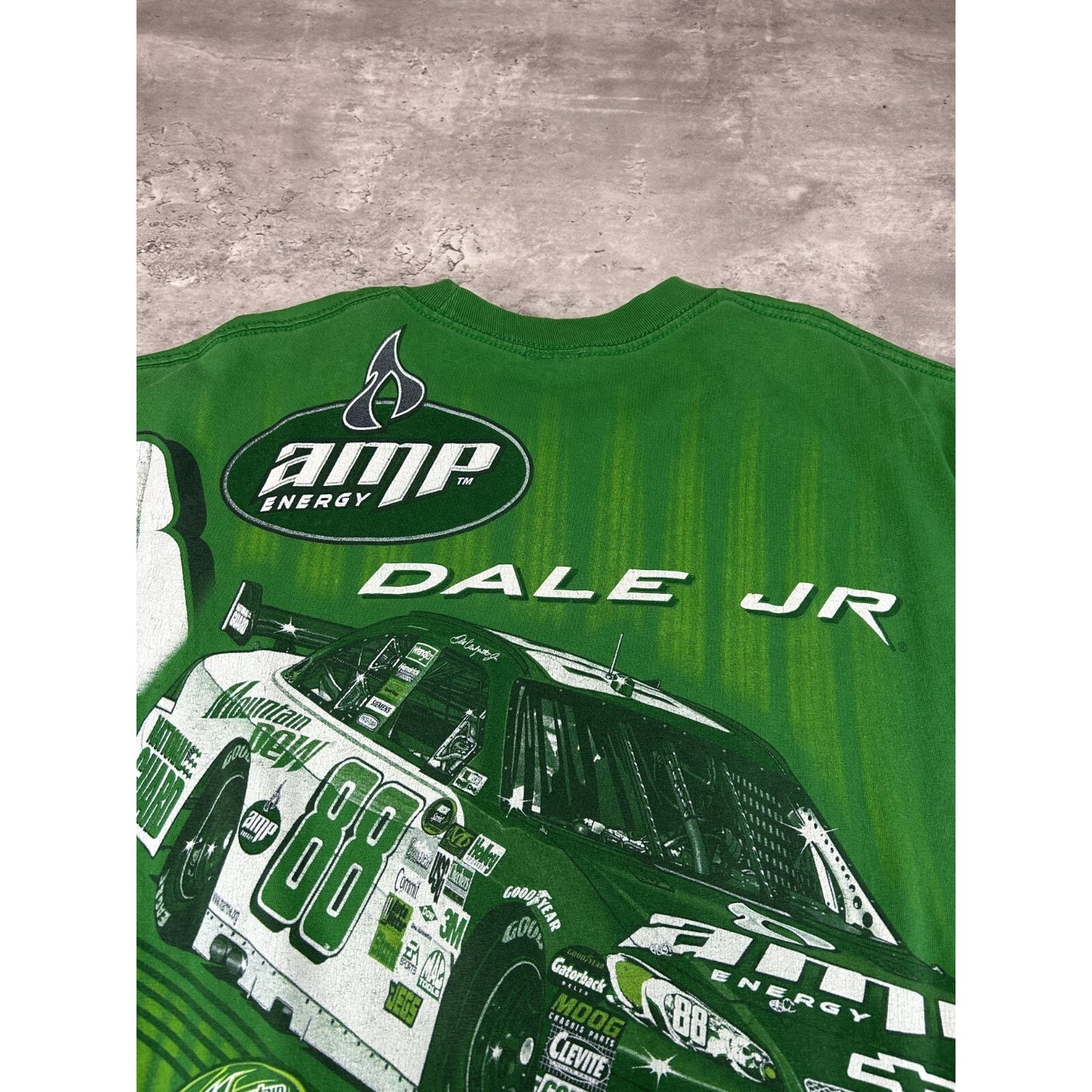 Dale Earnhardt Jr #88 Nascar AMP Energy Big Graphic T-Shirt Size Large Green