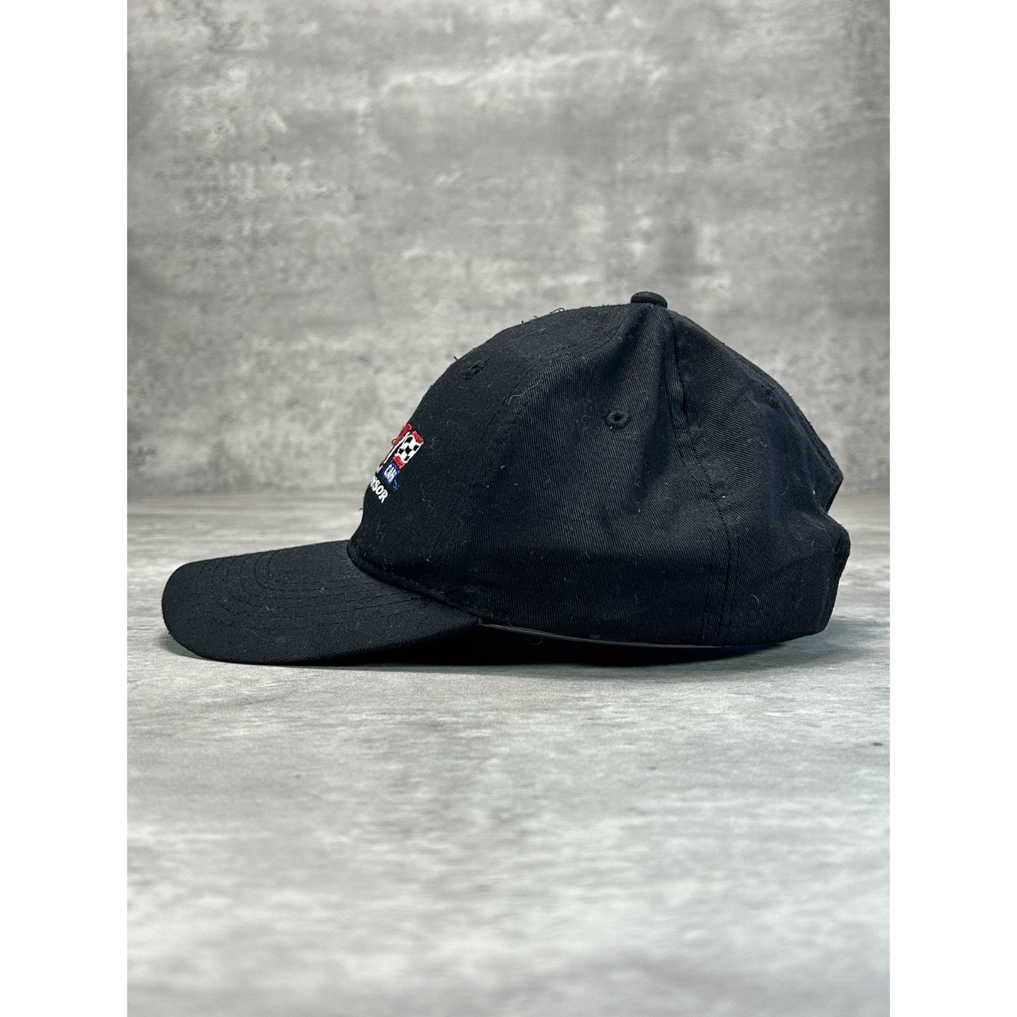 Vintage Budweiser Racing Embroidered Spellout Nascar Strapback Hat OSFA Black