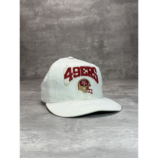 VTG 90s San Francisco 49ers NFL Embroidered Helmet Spellout Snapback Hat OSFA