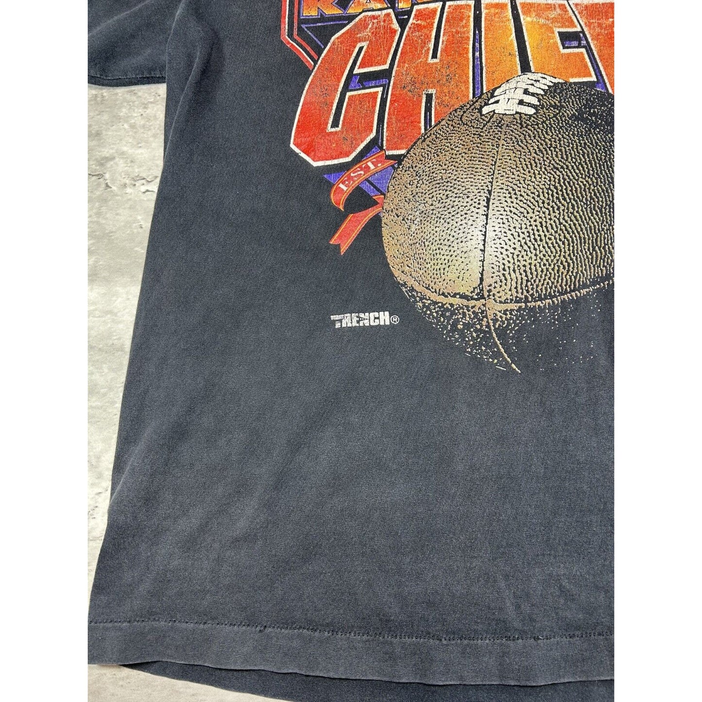 Vintage 1994 Kansas City Chiefs NFL Big Graphic Football T-Shirt Size XL Black