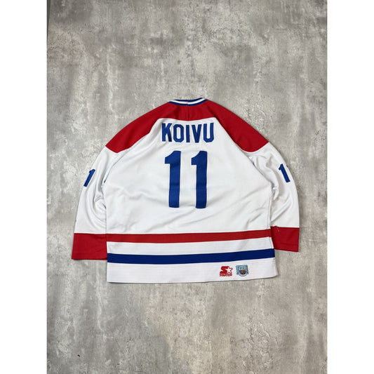 Vintage 90s Saka Koivu #11 Montreal Canadiens NHL Starter Hockey Jersey Size XL