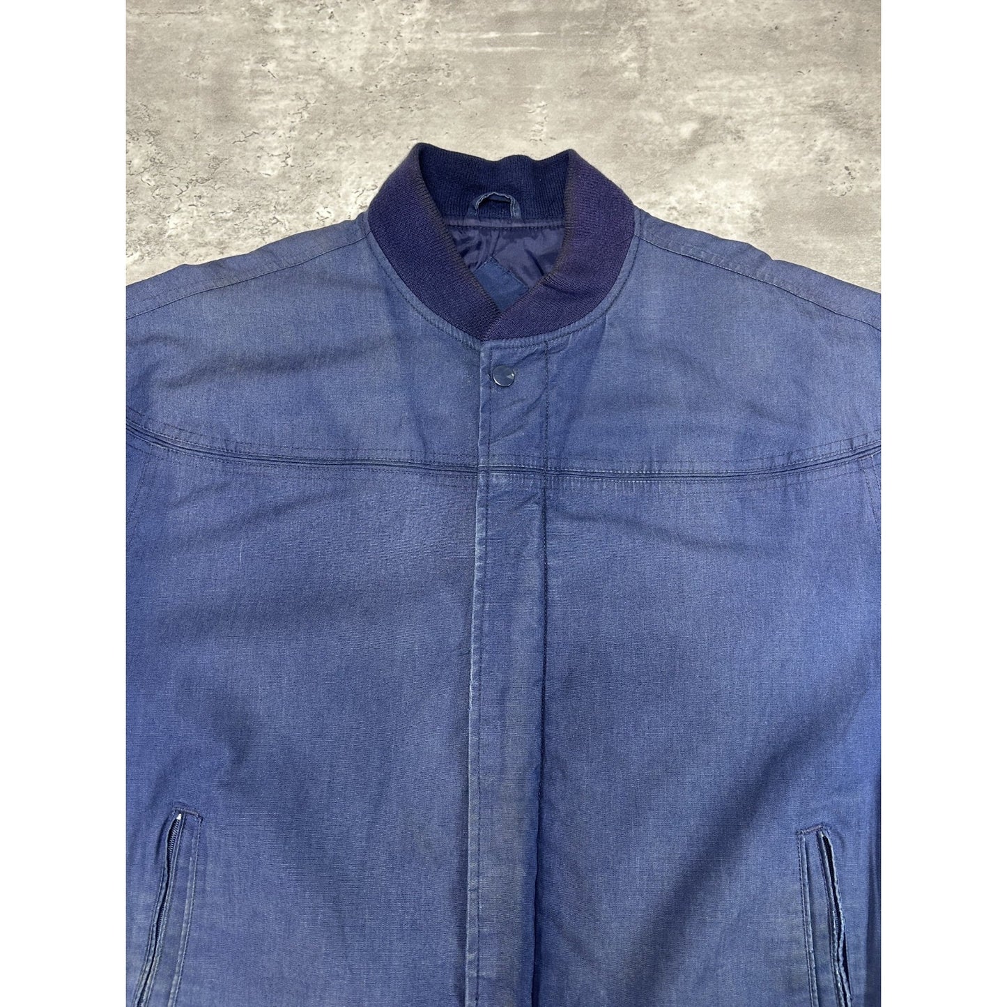 Vintage 90s Arnold Palmer Lightweight Full Zip Bomber Jacket Sz Large Navy Blue