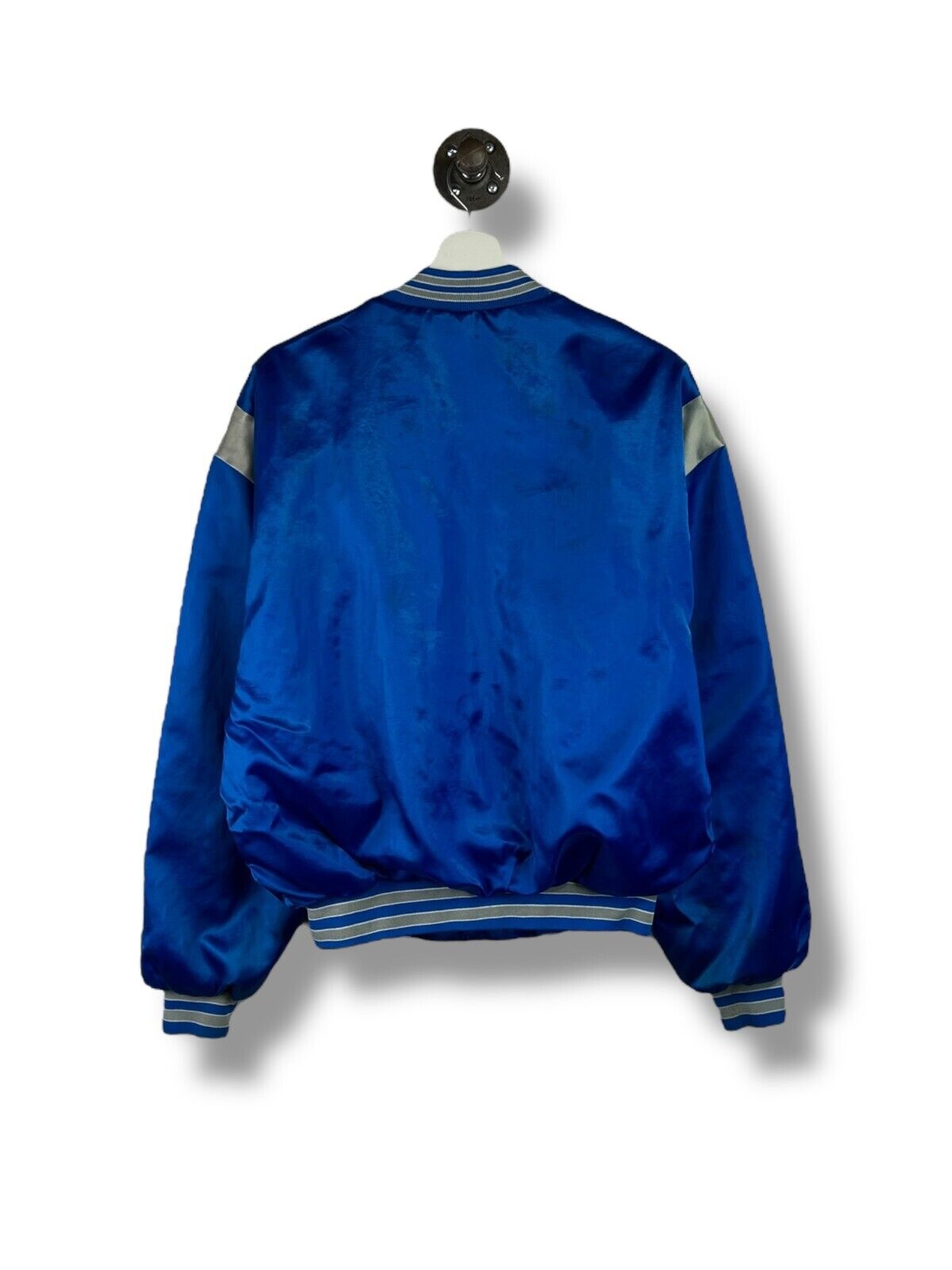 Vintage 80s Detroit Lions NFL Satin Varsity Bomber Football Jacket Size Large
