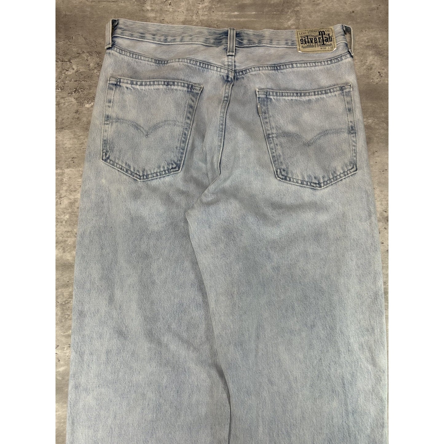 Vintage 90s Levis Silver Tab Loose Fit Light Wash Denim Pants Size 33 Blue