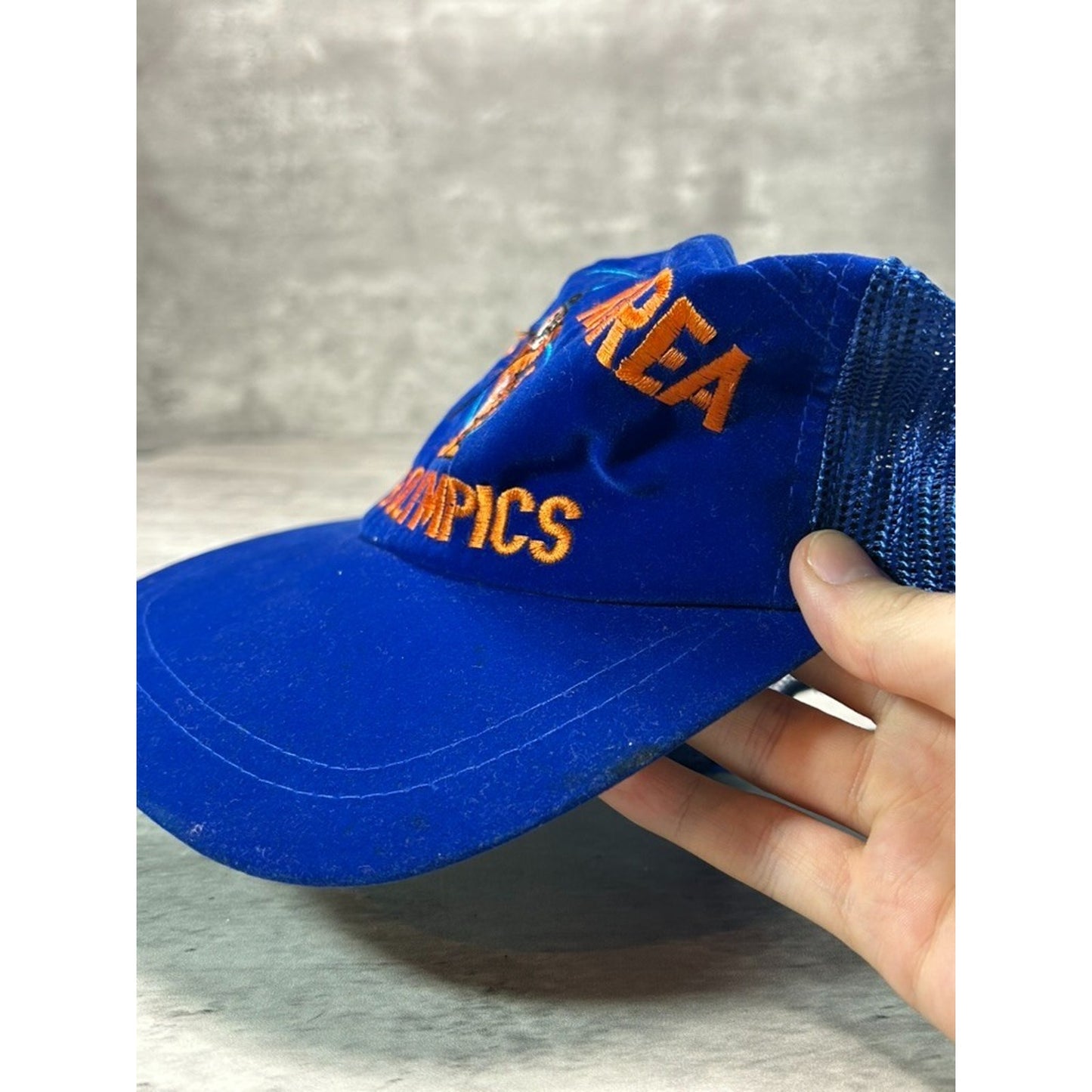 Vintage 1998 Korea Olympics Embroidered Logo Trucker Snapback Hat OSFA