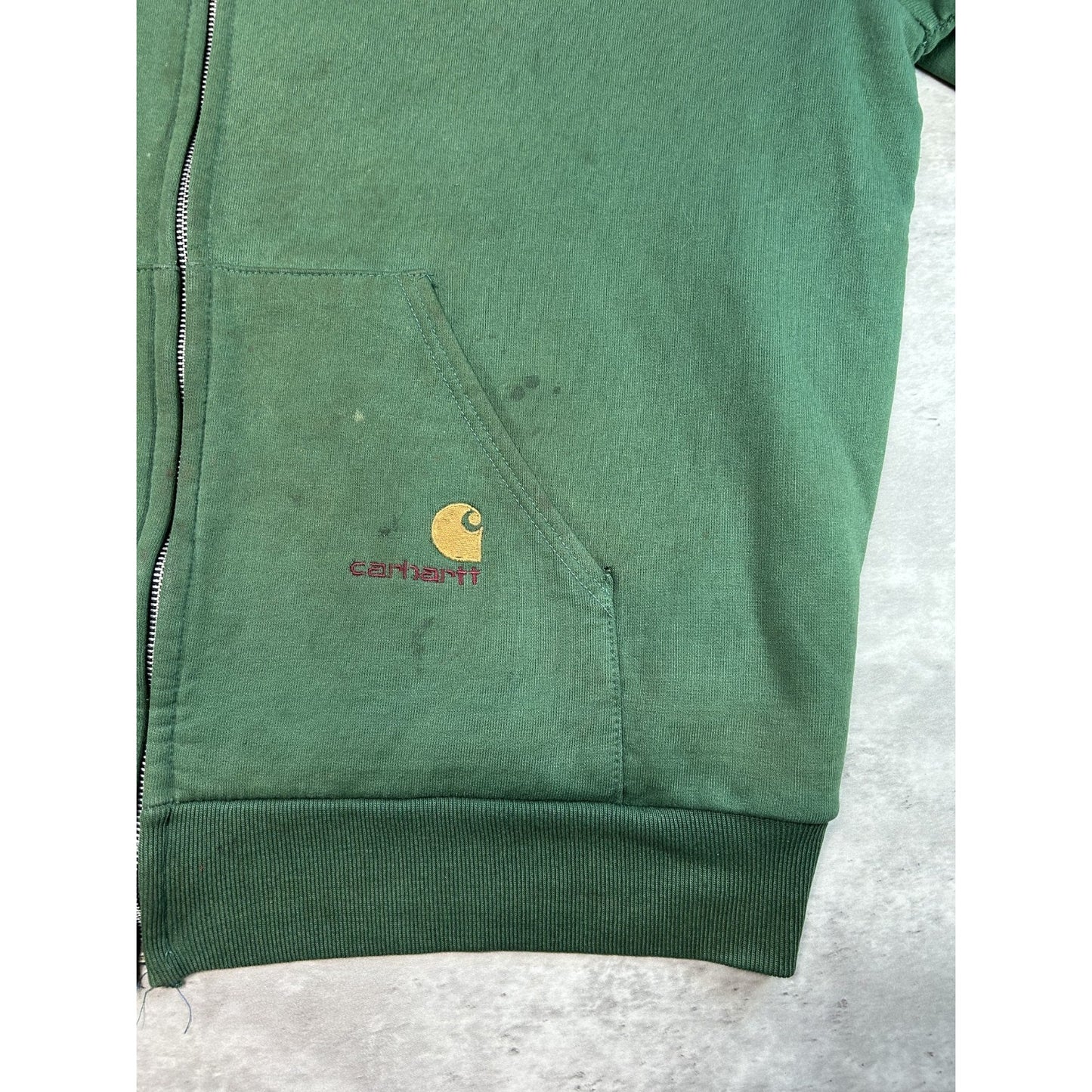 Vintage 80s/90s Carhartt Thermal Lined Workwear Full Zip Hooded Sweatshirt 2XL