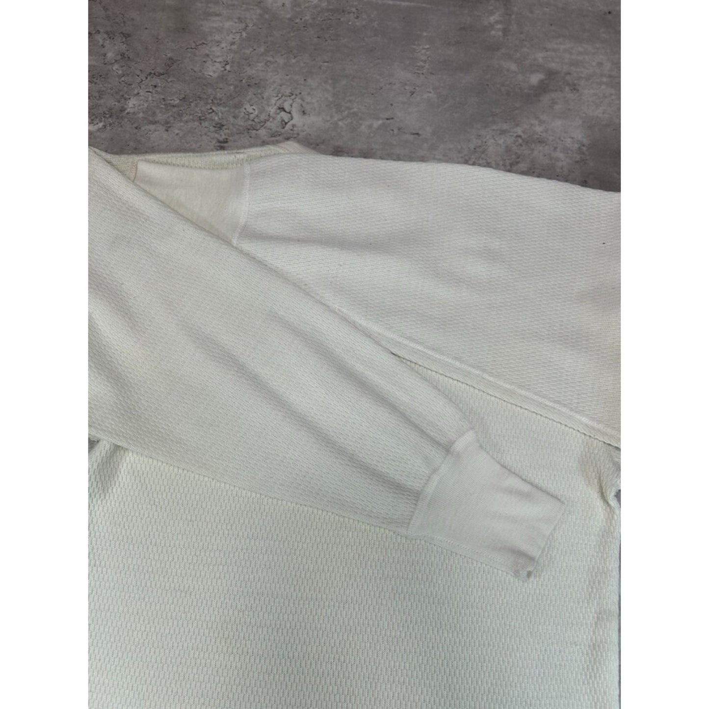 Vintage 1970s Heat Lok Thermal Print Long Sleeve T-Shirt Size Large Beige