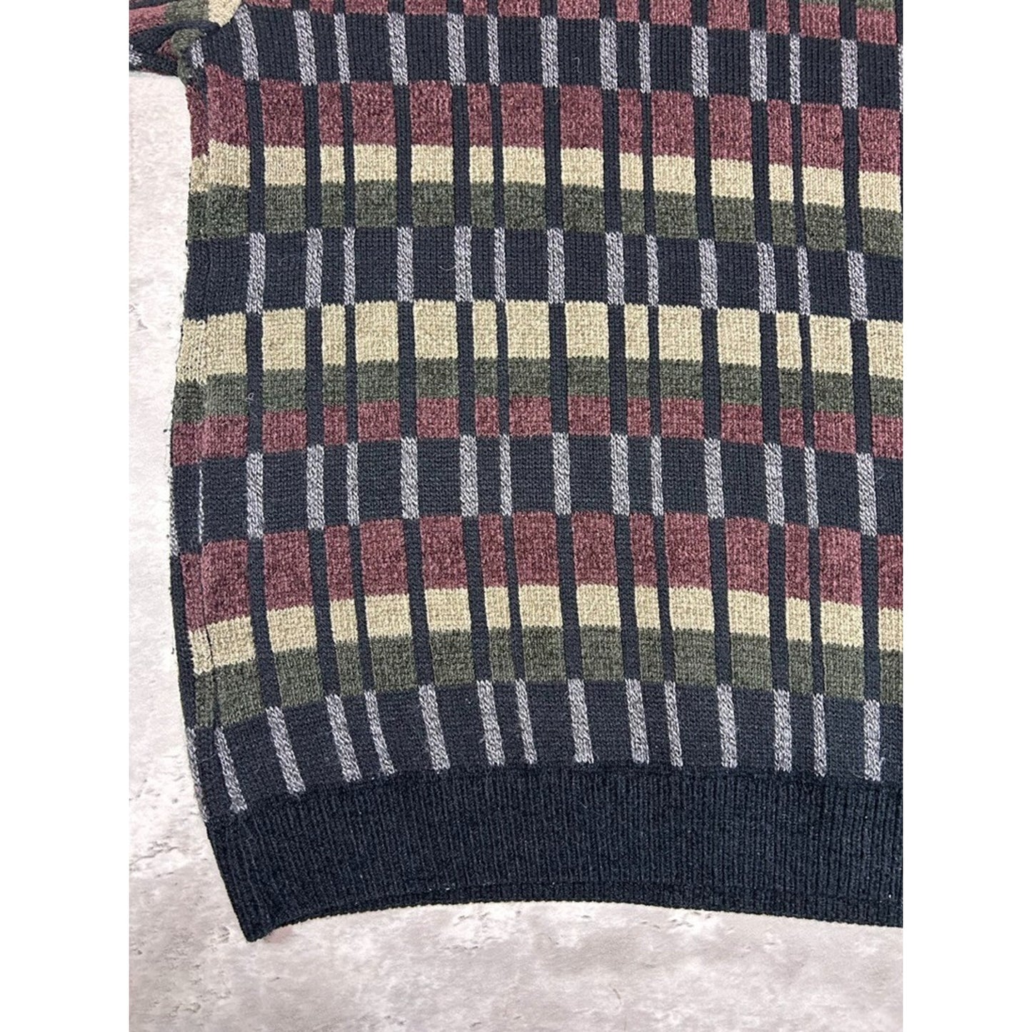 Vintage Knights Bridge Abstract Striped Pullover Knit Sweater Size Large