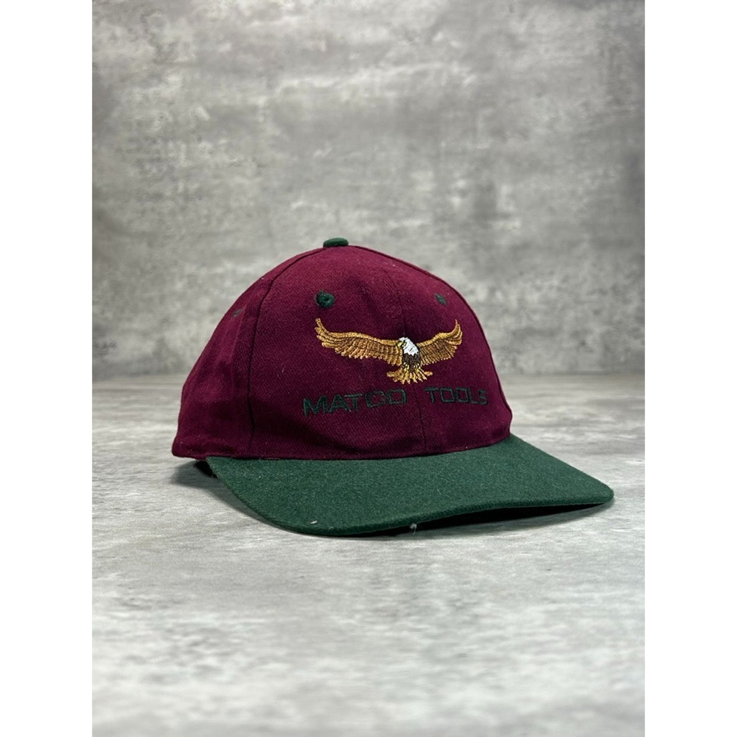 Vintage 90s Matco Tools Embroidered Bald Eagle Spellout Snapback Hat OSFA
