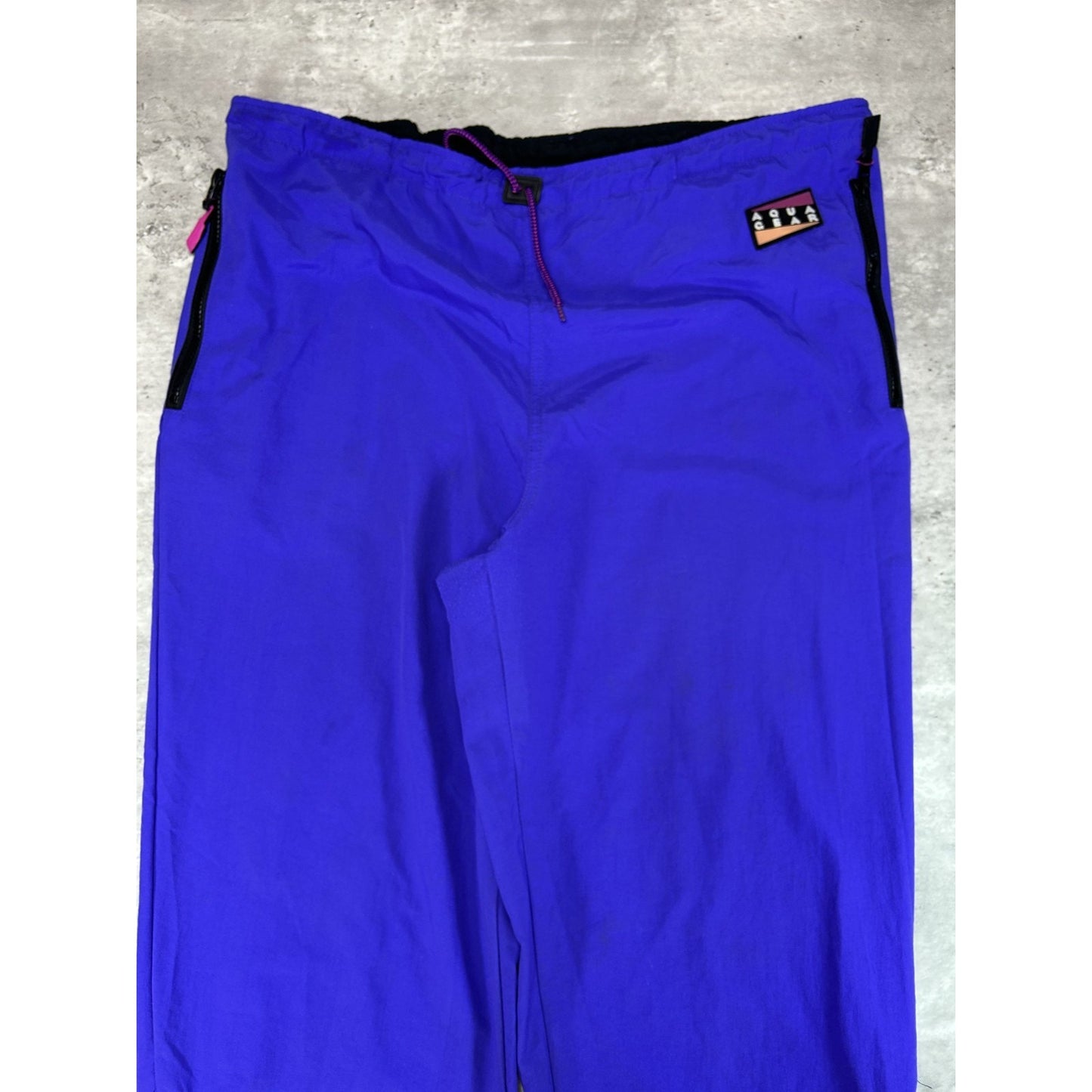 Vintage 90s Nike Aqua Gear Spellout Patch Nylon Track Pants Size Large