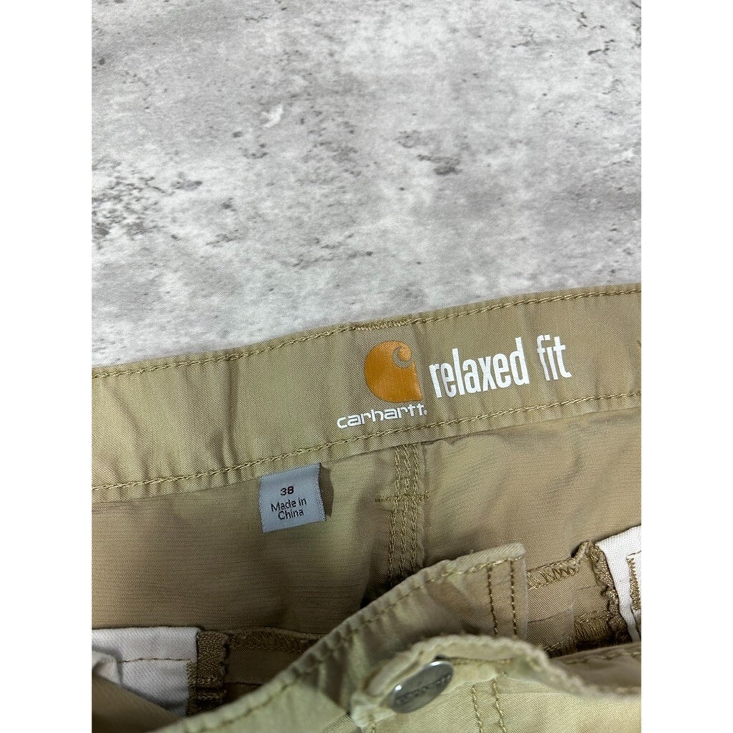 Carhartt Relaxed Fit Canvas Workwear Cargo Shorts Size 38 Beige