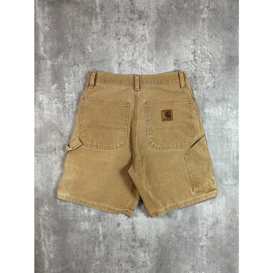 Vintage Carhartt Canvas Workwear Carpenter Shorts Size 29 Beige