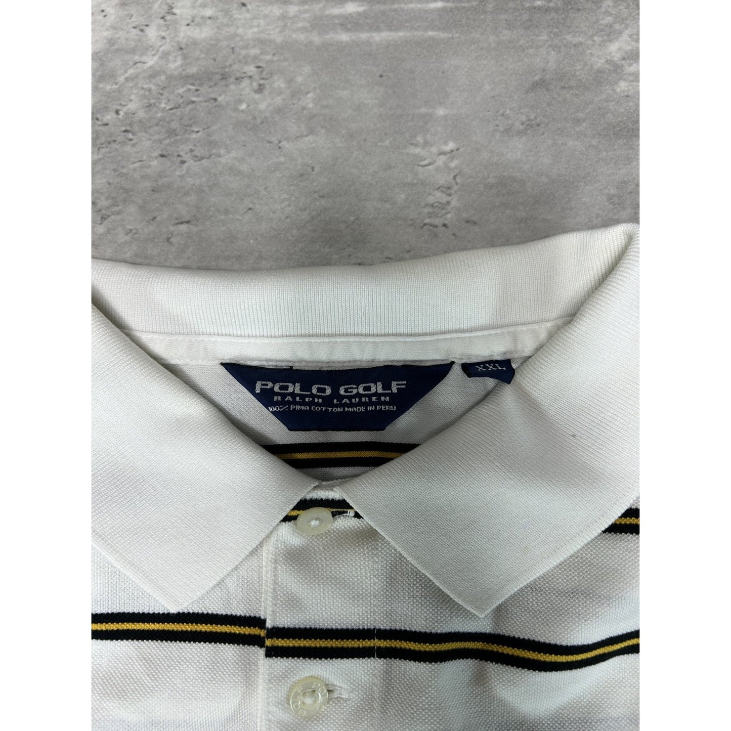 Vintage Polo Golf Ralph Lauren Embroidered Crest Striped Button Up Shirt Sz2XL