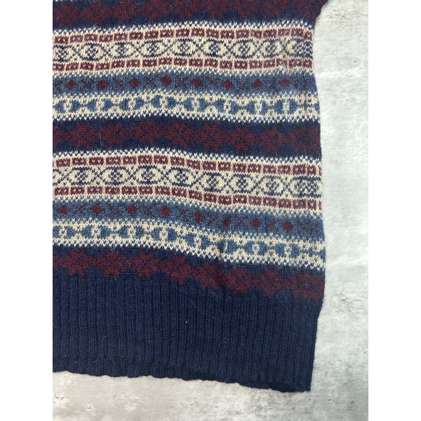 Vintage 80s/90s Chaps Ralph Lauren Geometric Striped Knit Sweater Size Large