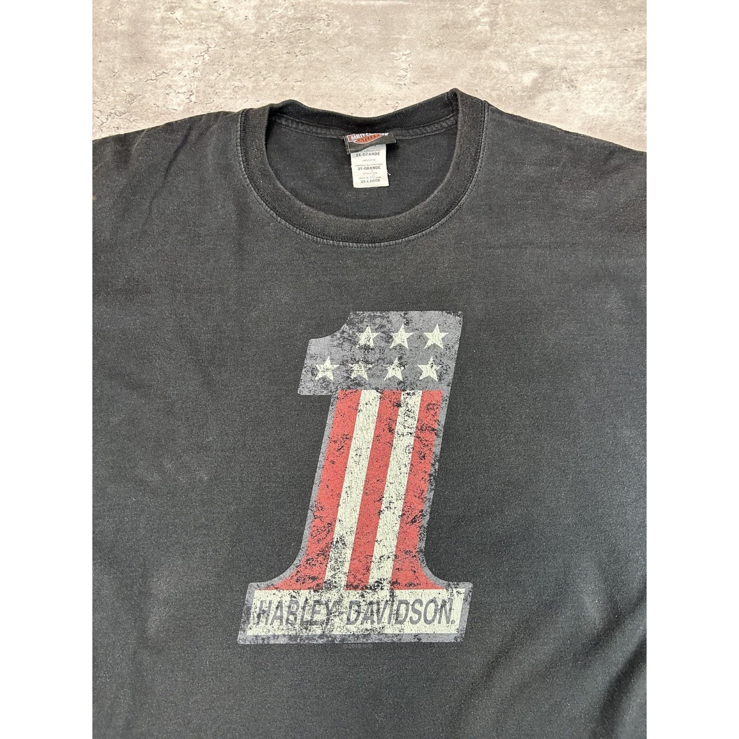 Harley Davidson Motorcycles #1 Powderkeg Graphic T-Shirt Size 2XL Black