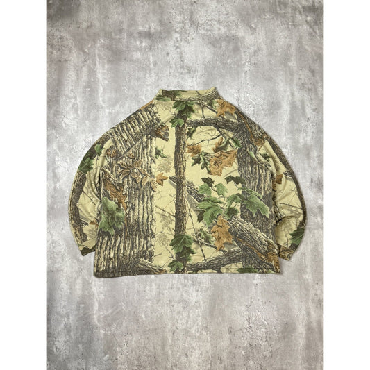 Vintage 90s Duxbak Realtree Camo Hunting Long Sleeve Mock Neck T-Shirt Size 2XL