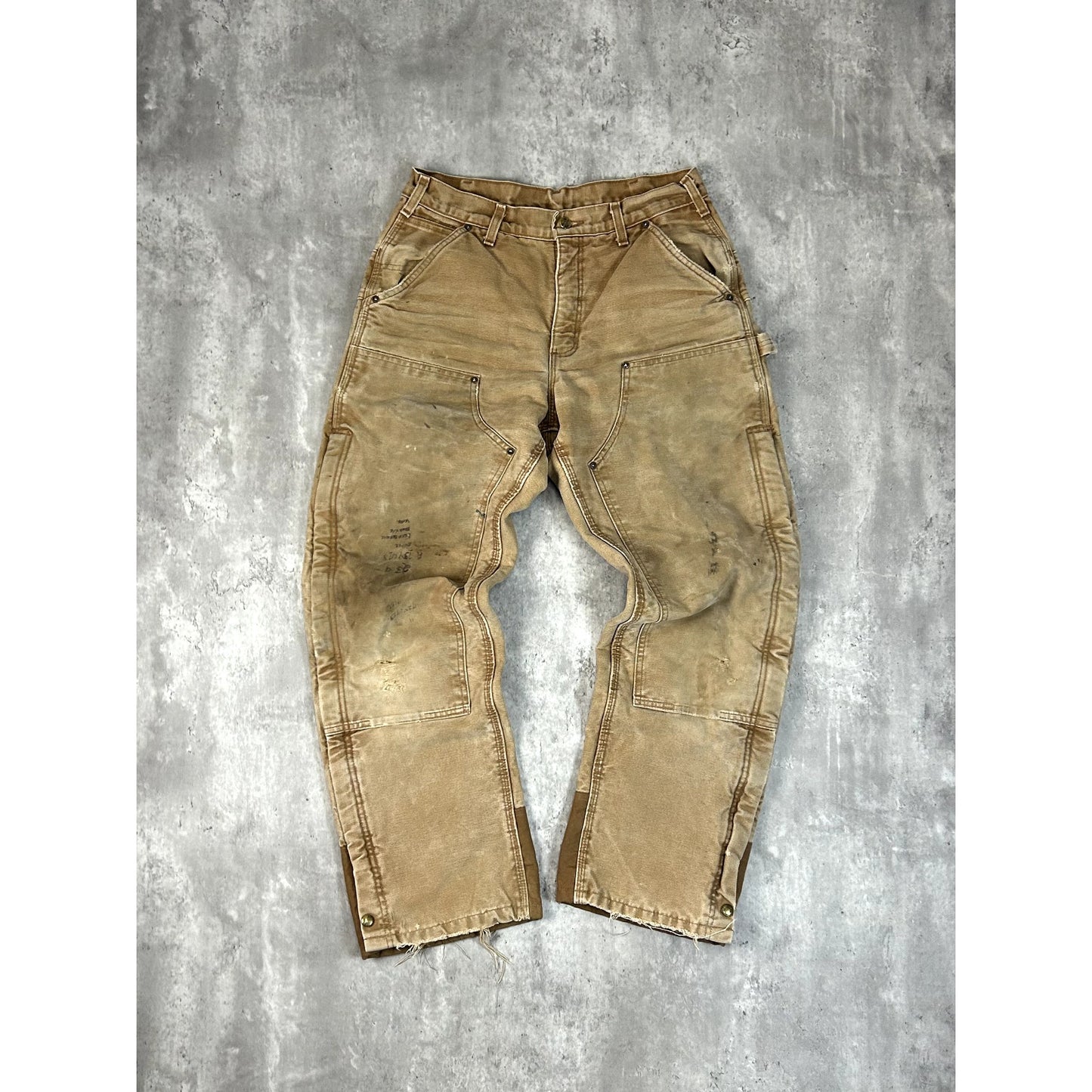 Vintage Carhartt Quilted Lined Canvas Workwear Double Knee Carpenter Pants Size 32