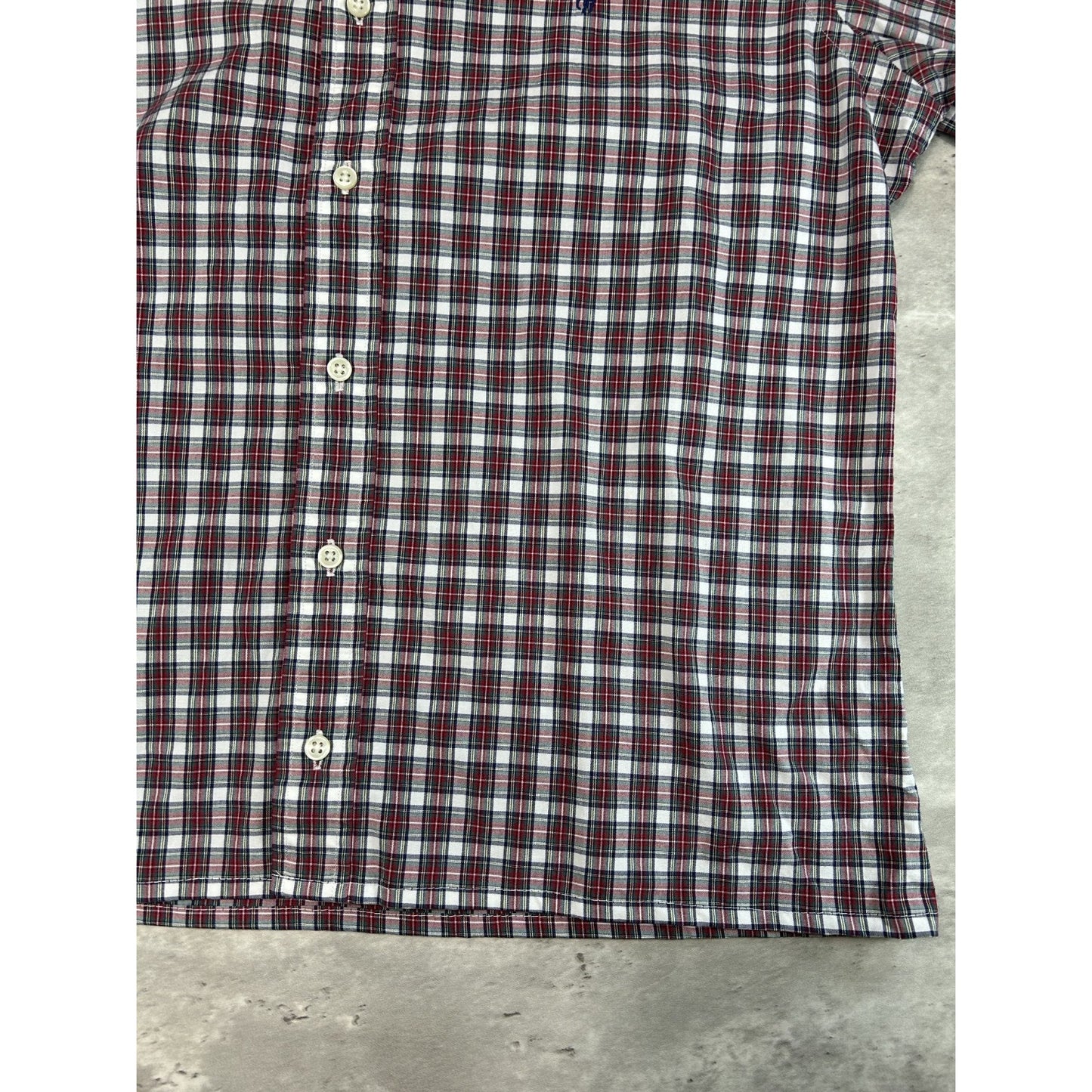 Polo Ralph Lauren Plaid Print Reworked Cropped Button Up Shirt Size Medium