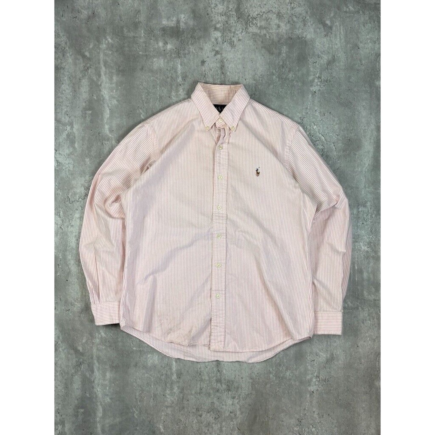 Vintage Polo Ralph Lauren Embroidered Pony Long Sleeve Button Up Shirt Size Medium