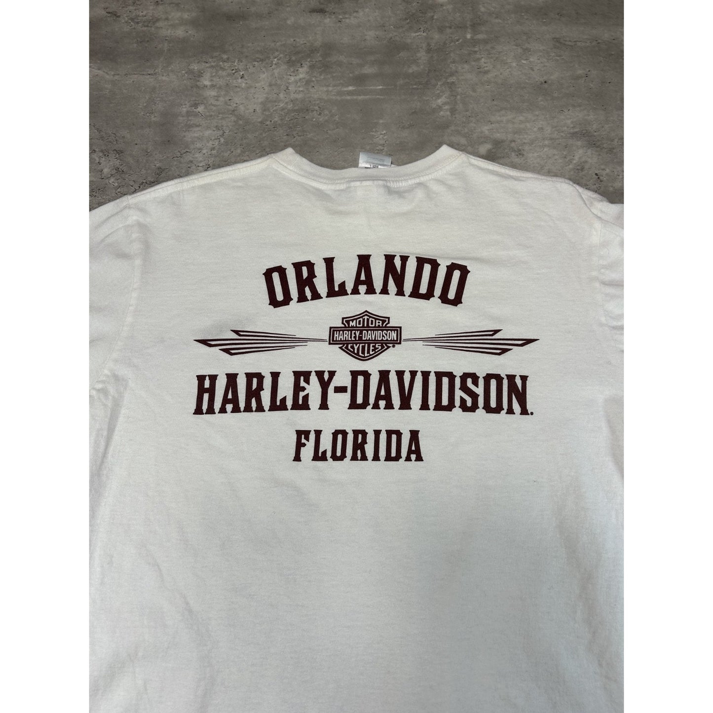 Vintage Harley Davidson Motorcycles Graphic Spellout Long Sleeve T-Shirt Large