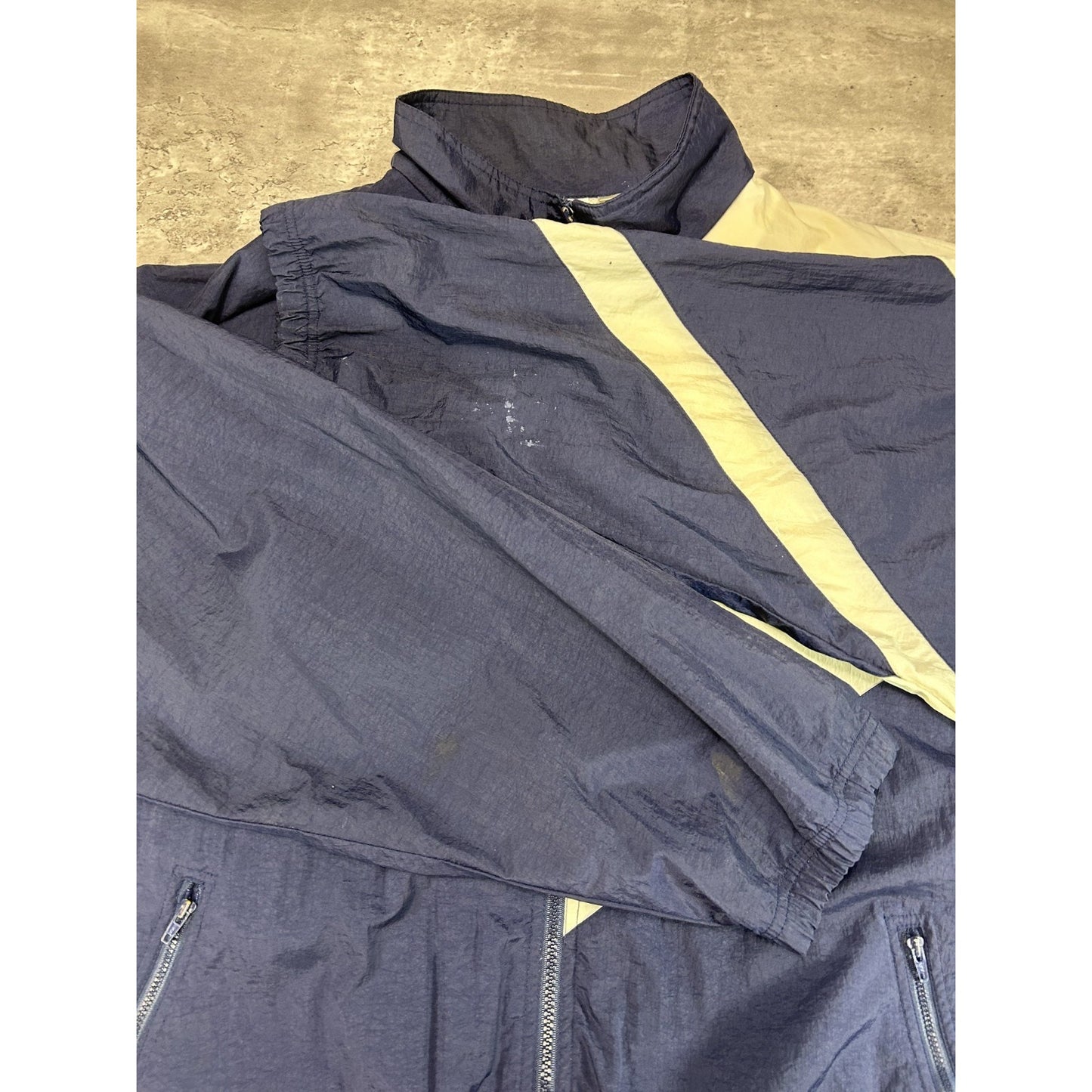 Vintage 90s Reebok Embroidered Logo Two Tone Nylon Windbreaker Jacket Size XL