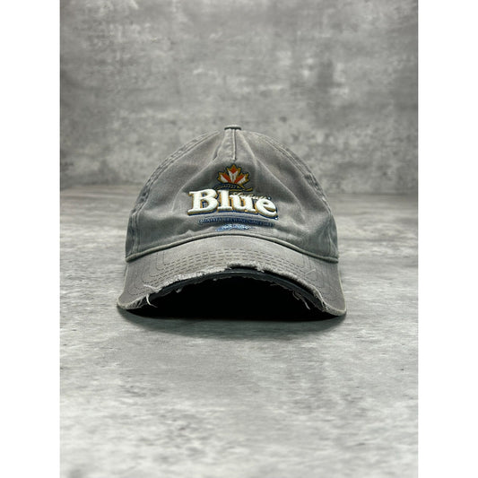 Vintage Distressed Labatt Blue Embroidered Beer Promo Strapback Hat OSFA
