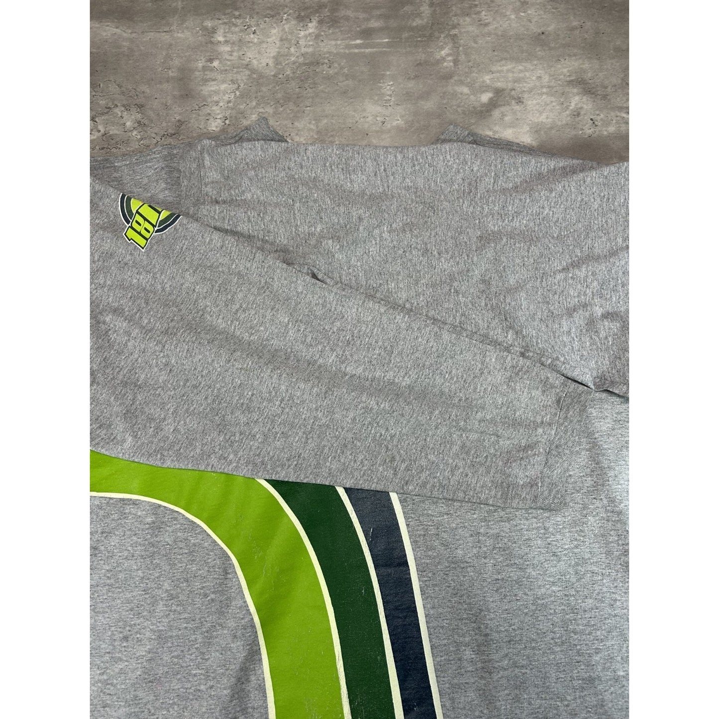 Vintage Y2K Mecca Spellout Graphic Long Sleeve T-Shirt Size 2XL Gray