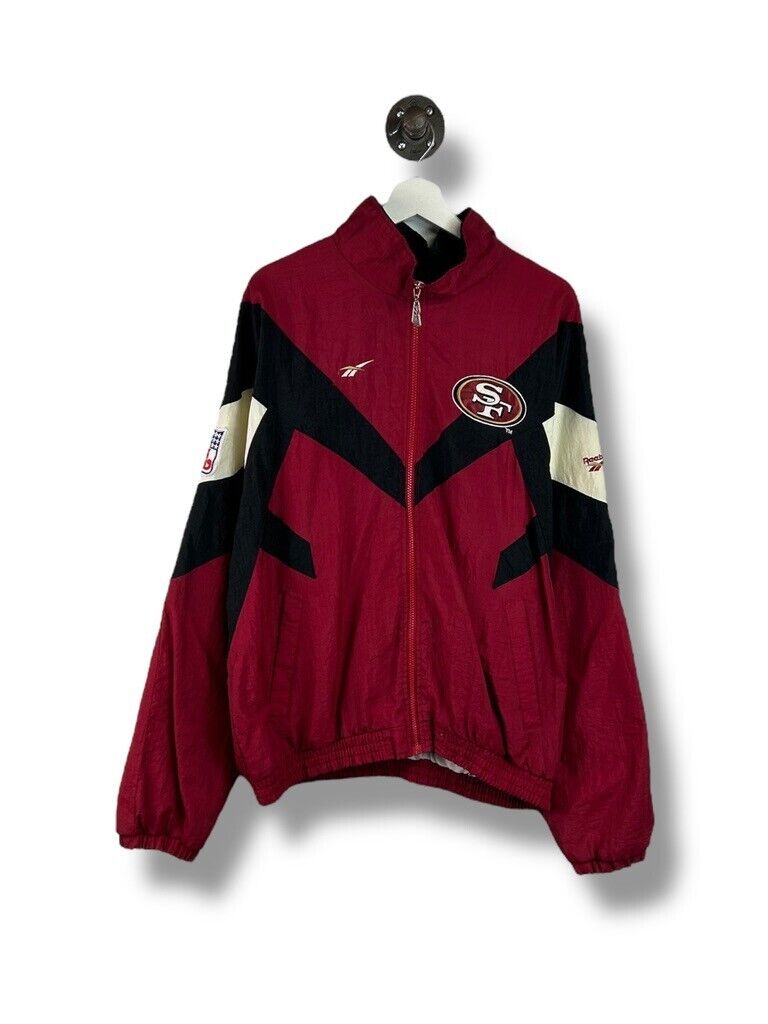 Vintage 1997 San Fransisco 49ers NFL Full Zip Nylon Windbreaker Jacket Size Large