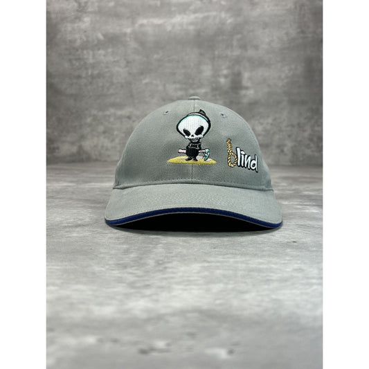 Vintage Y2K Blind Skateboards Embroidered Reaper Spellout Flex Fit Hat Small