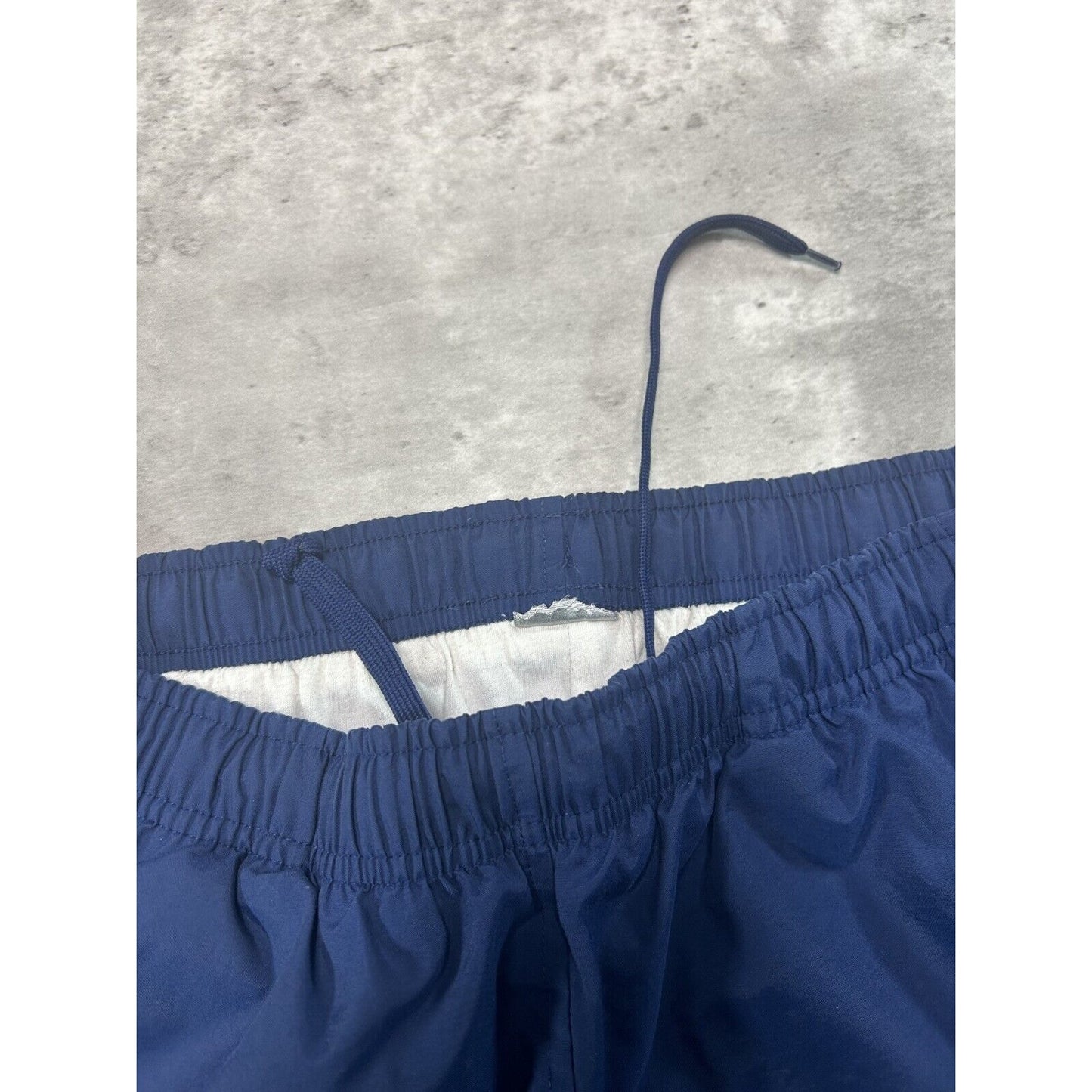 Vintage Y2K Nike Two Tone Embroidered Swoosh Nylon Track Pants Size XL Blue
