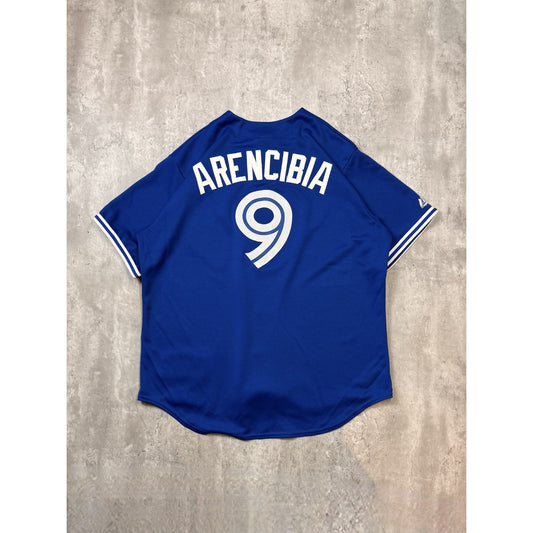 Vintage J.P. Arencibia #9 Toronto Blue Jays MLB Majestic Baseball Jersey Sz 2XL