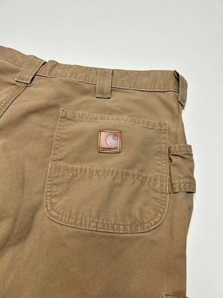 Vintage Carhartt Canvas Workwear Carpenter Pants Size 38W Beige