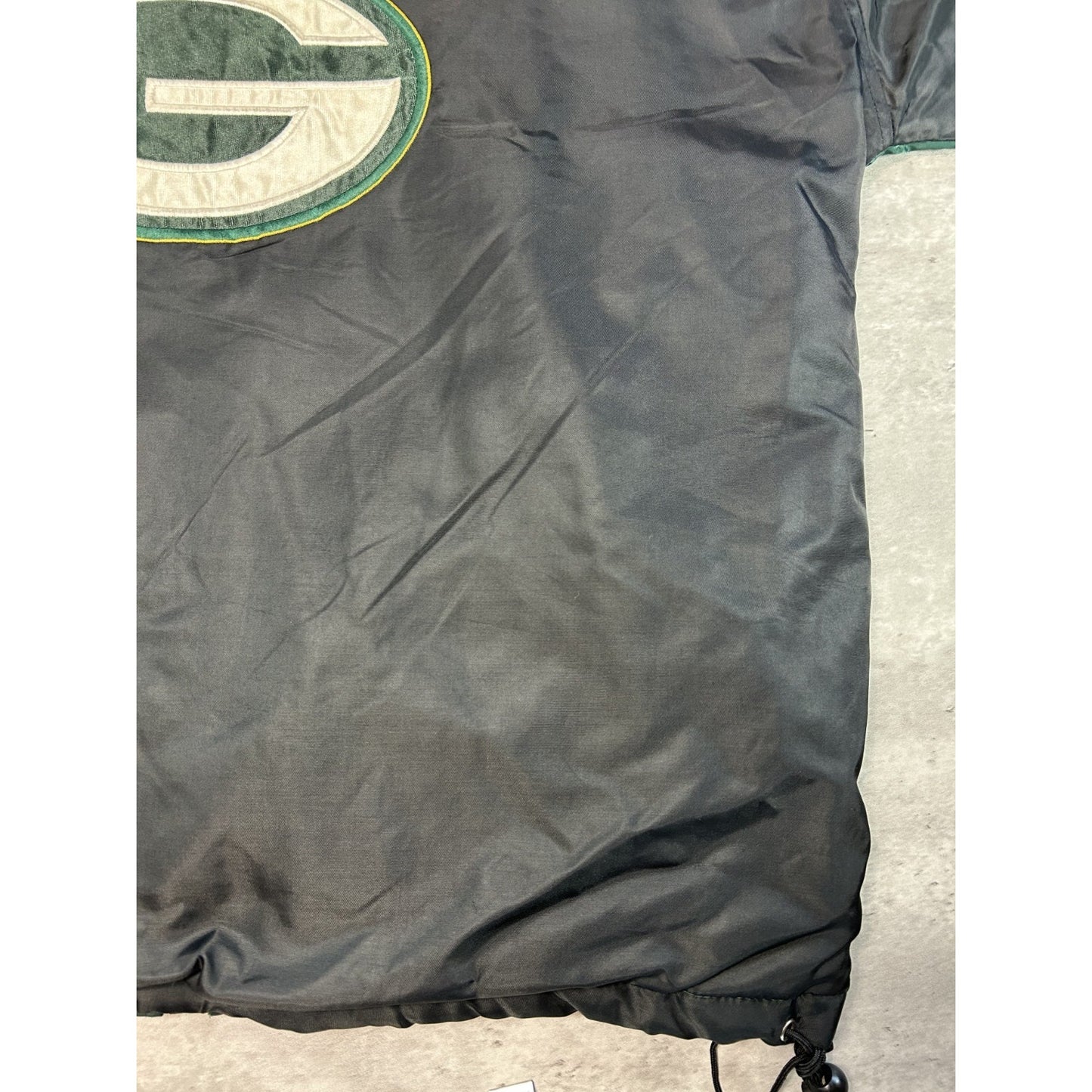 Vintage 90s Green Bay Packers NFL Insulated Full Zip Nylon Jacket Size Medium