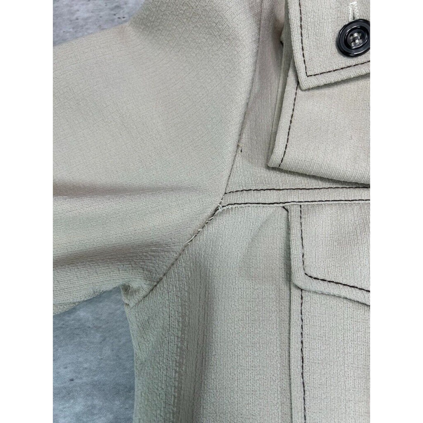Vintage 1970s Cal Jac Button Up Jacket Contrast Stitch Jacket Size Medium