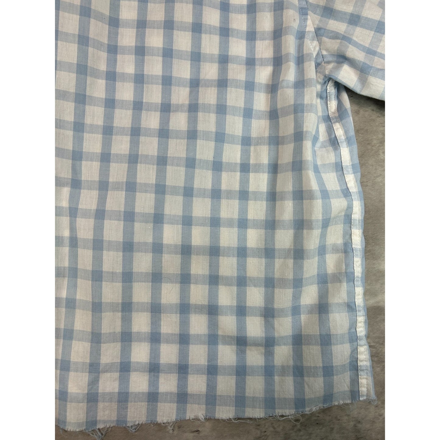 Vintage Y2K Avirex Plaid Short Sleeve Reworked Cropped Button Up Shirt Sz Large