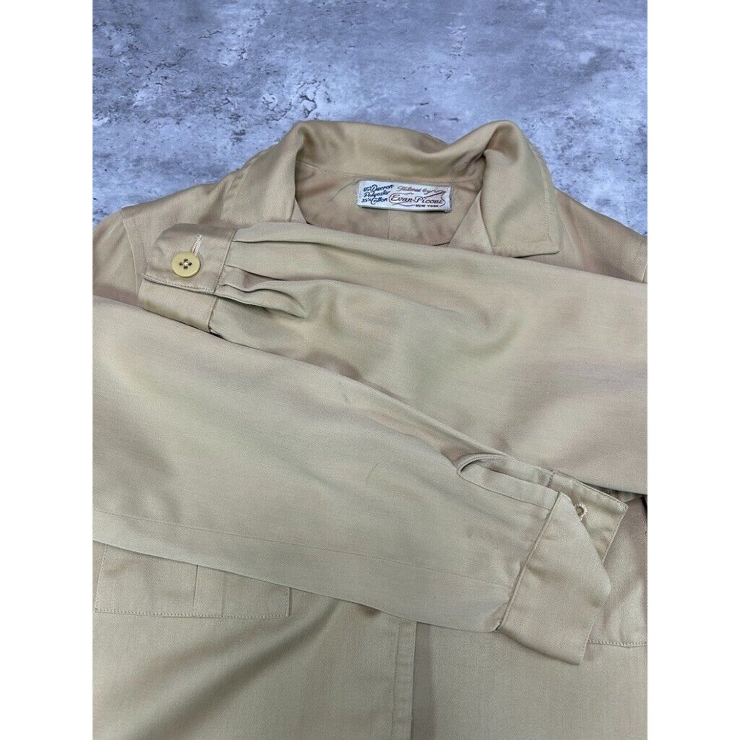 Vintage 1950s/1960s Four Pocket Button Up Shirt Jacket Size Small Yellow