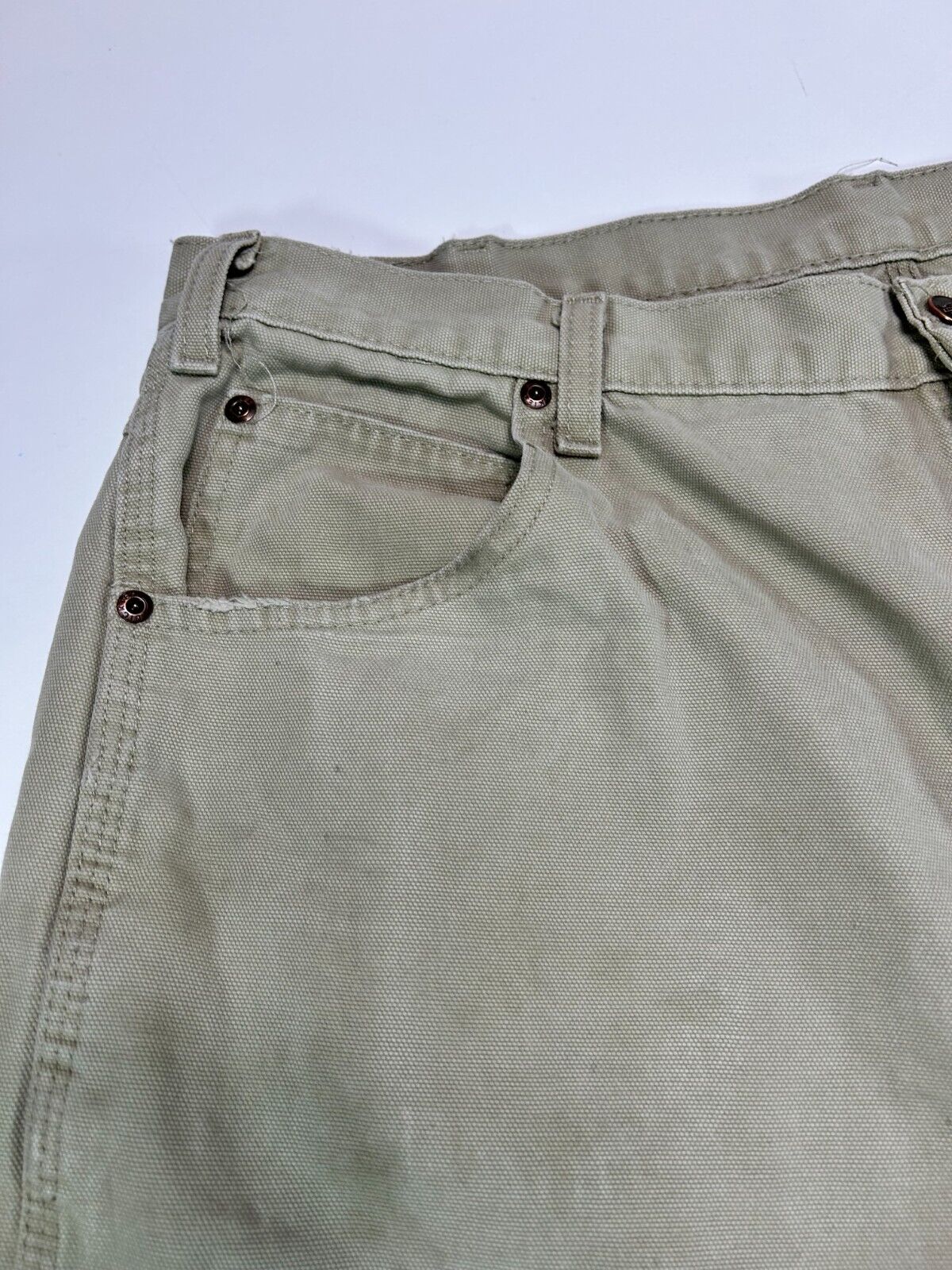 Vintage Dickies Canvas Work Wear Carpenter Pants Size 37W Tan