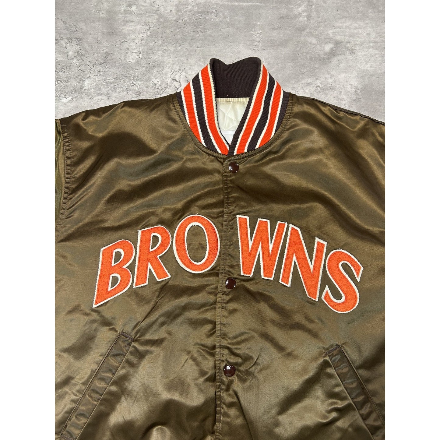 Vintage 90s Cleveland Browns NFL Starter Satin Bomber Jacket Size Large