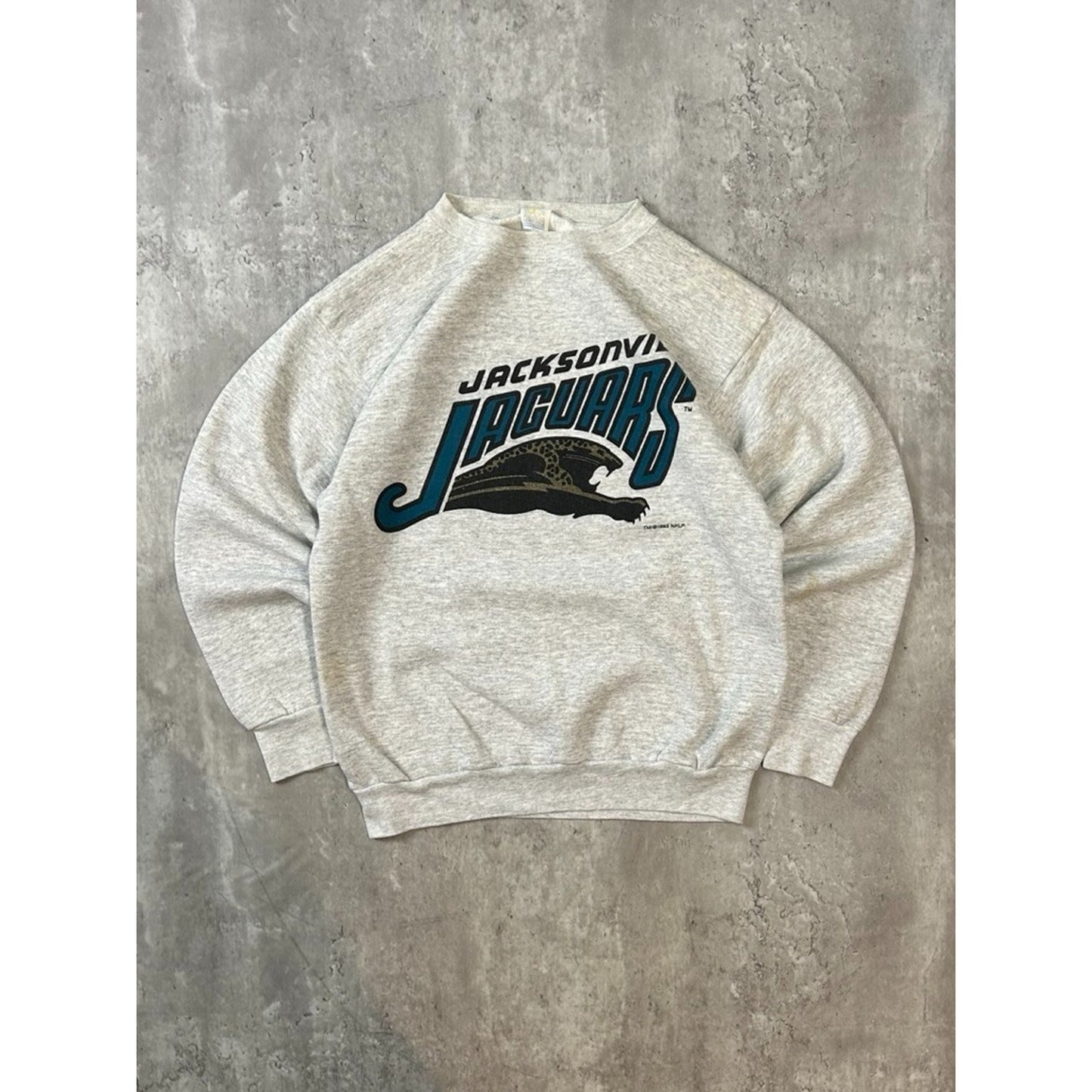 Vintage 1993 Jacksonville Jaguars NFL Banned Logo Graphic Sweatshirt Size Large