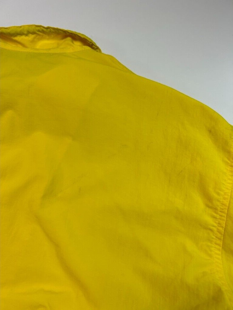 Vintage 90s Polo Sport Embroidered Nylon Windbreaker Jacket Size Medium Yellow