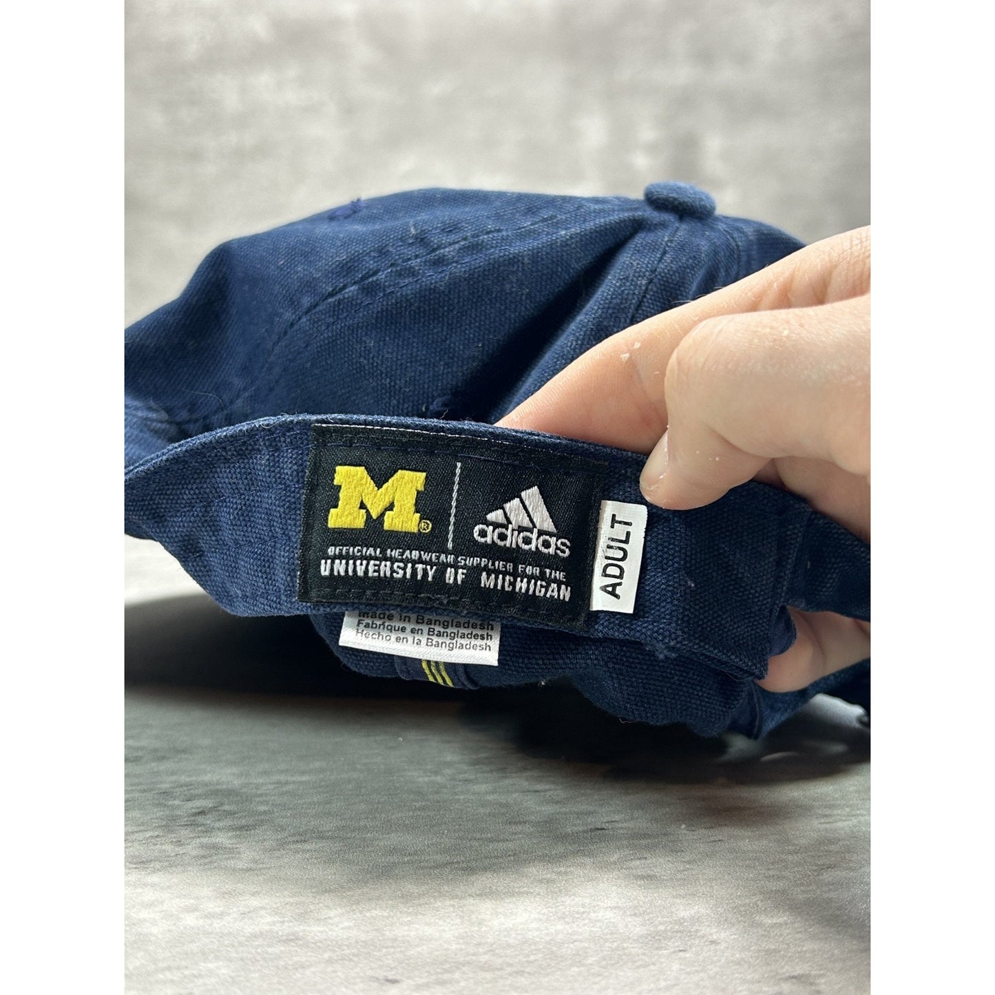 Vintage Michigan Wolverines NCAA Adidas Embroidered Logo Strapback Hat OSFA
