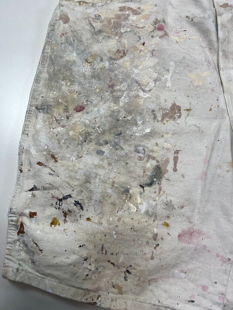 Vintage Dickies Canvas Workwear Painters Shorts Size 36 White