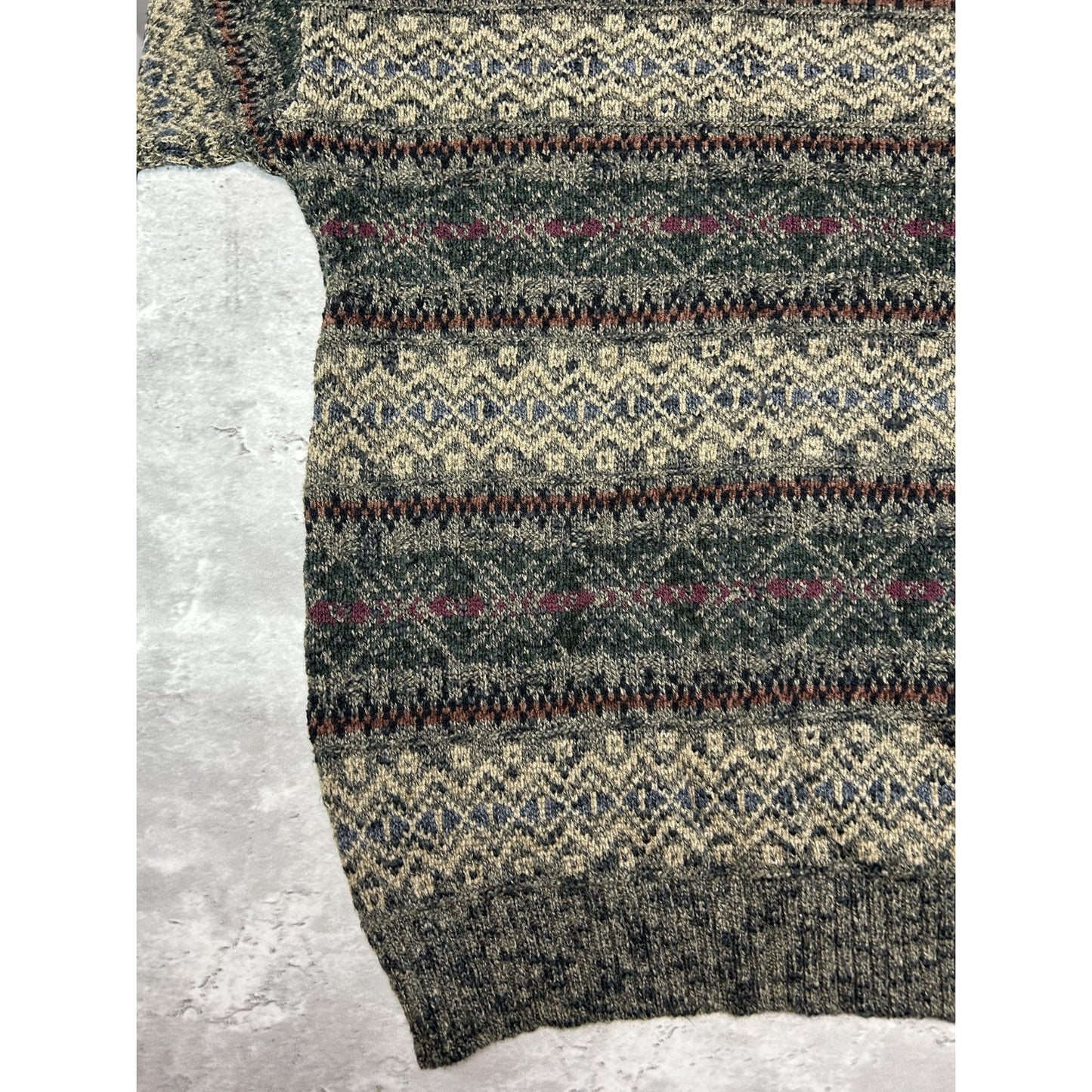 Vintage 90s Dockers Striped Print Pullover Knit Sweater Size XL