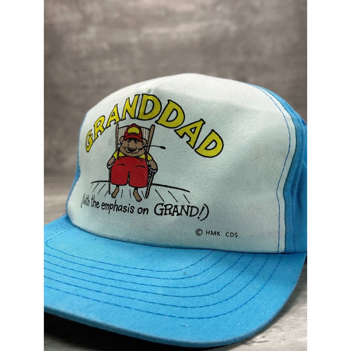 Vintage 80s/90s Grandad Graphic Slogan Two Tone Snapback Hat OSFA