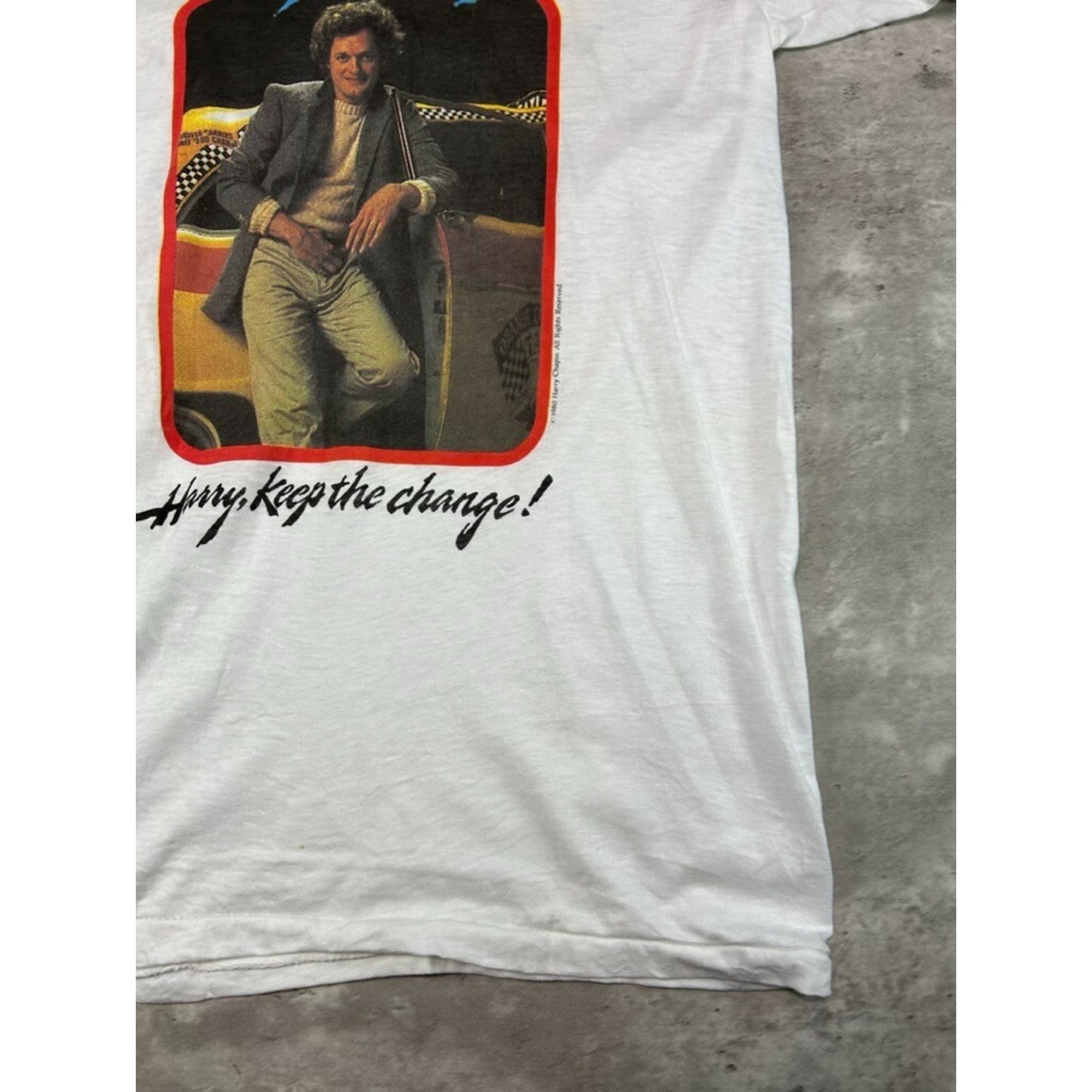 Vintage 1980s Harry Chapin World Tour Folk Music Ringer T-Shirt Size Medium