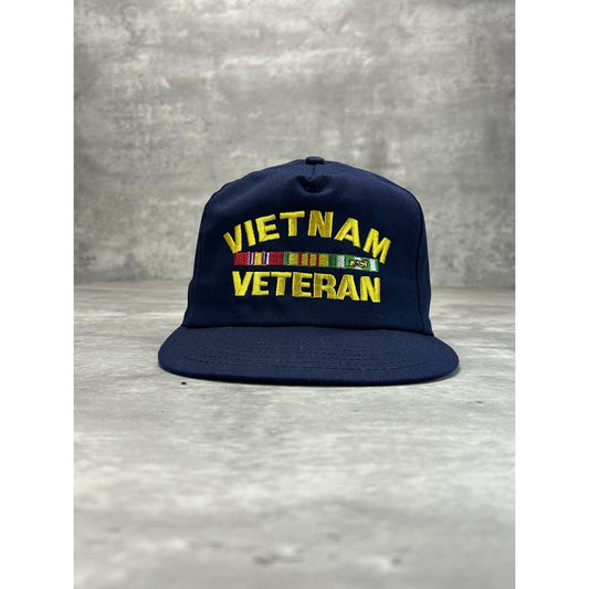 Vintage 80s/90s Vietnam Veteran Embroidered Patch Snapback Hat OSFA
