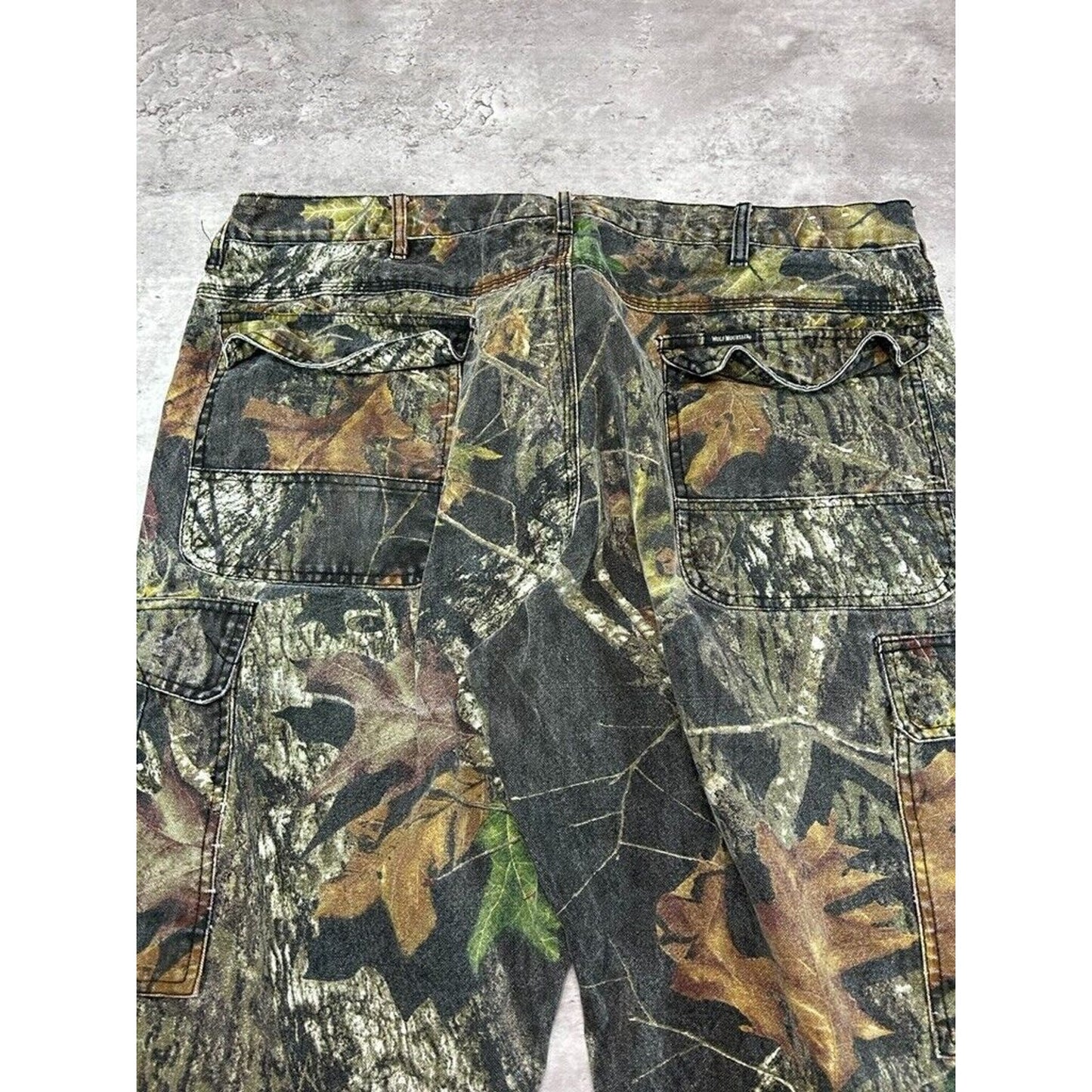 Vintage Wolf Mountain Mossy Oak Break Up Hunting Camo Cargo Pants Size 41