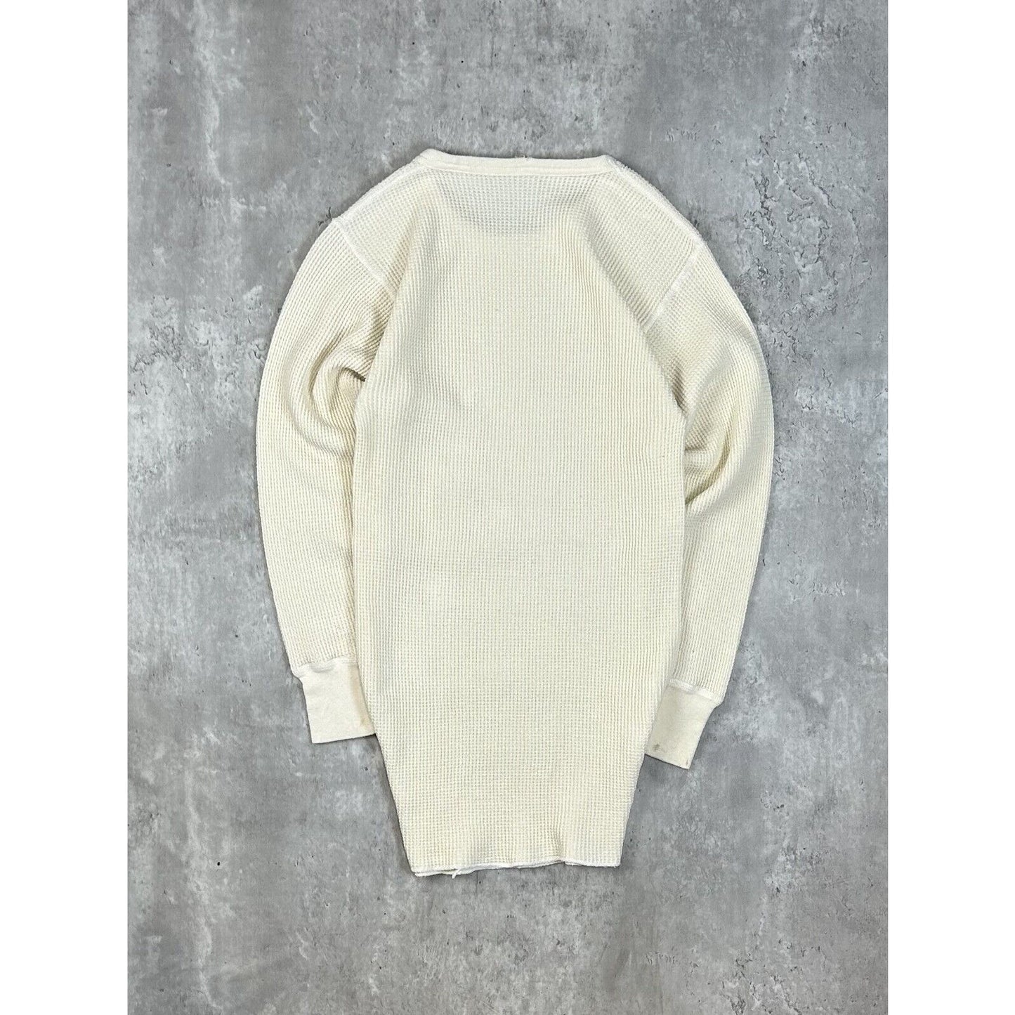 Vintage 1970s Blank Thermal Print Long Sleeve T-Shirt Size Medium Tall